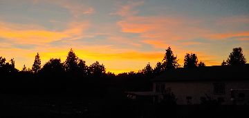 sunset over the fields.